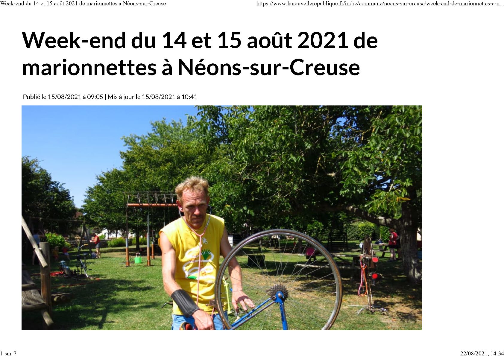 Week-end de marionnettes à Néons-sur-Creuse 2021